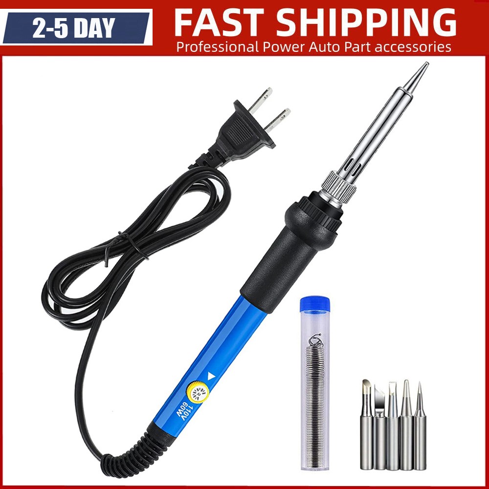 Electric Soldering Iron Gun Adjustable Temperature 60W Welding Solder Wire Kit