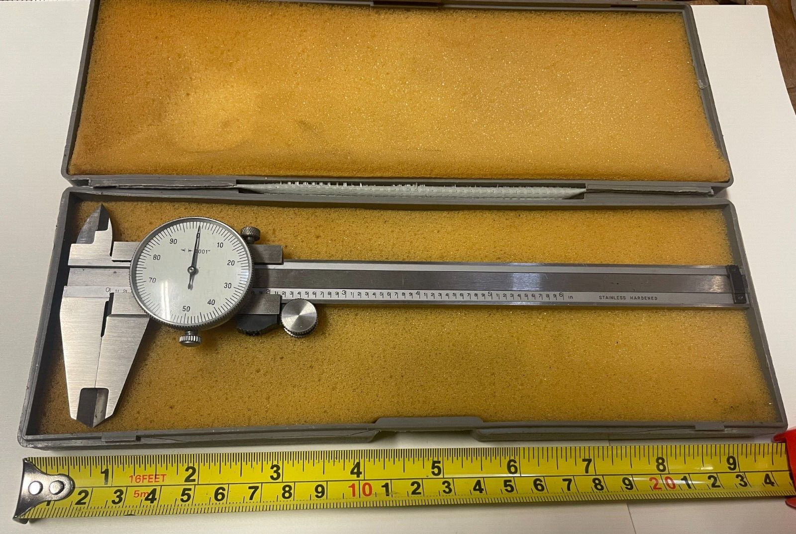 0- 6" Stainless Hardened 4 Way Dial Caliper Imperial Caliper .001" Shock Proof