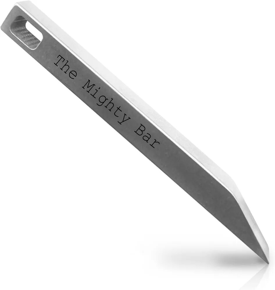 The Mighty Bar Heavy Duty Keychain Prybar EDC Pry Bar carton Opener travel Camp