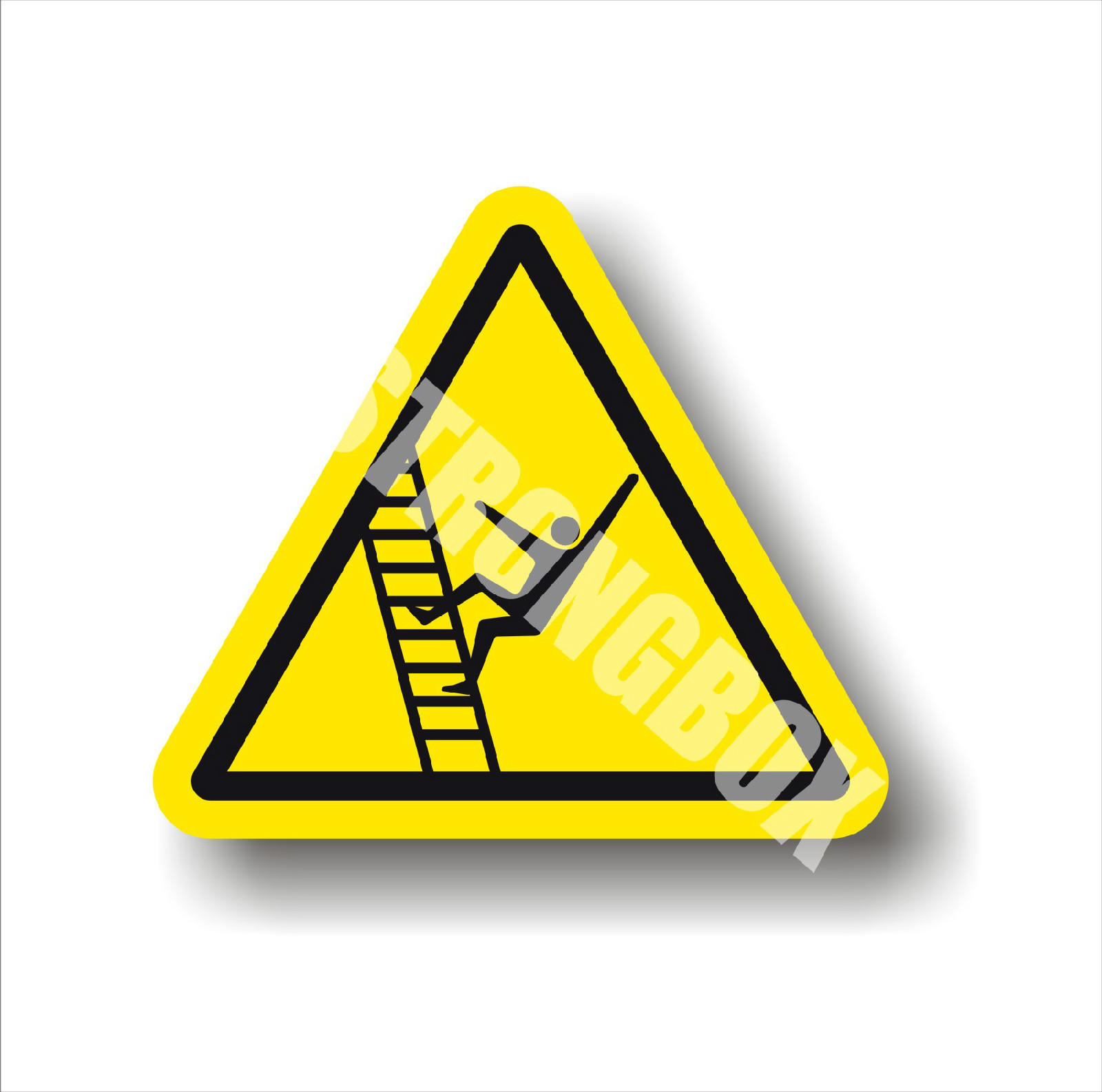 Industrial Safety Decal Sticker caution FALLING HAZARD - LADDER  warning label