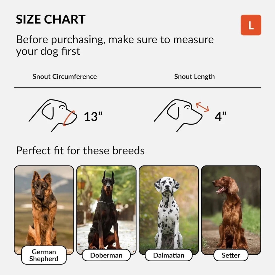 Dog Muzzle German Shepherd Dalmatian Doberman Setter Leather Basket Medium Large