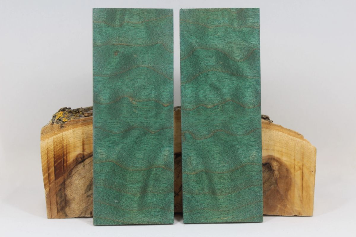 STABILIZED DYED MAPLE CUSTOM KNIFE HANDLE MATERIAL BLANK SCALES (6625)