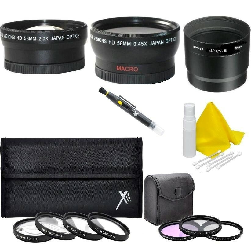 Wide angle Telephoto Filters Lens Kit for Canon PowerShot S5 IS S3 IS S2 IS