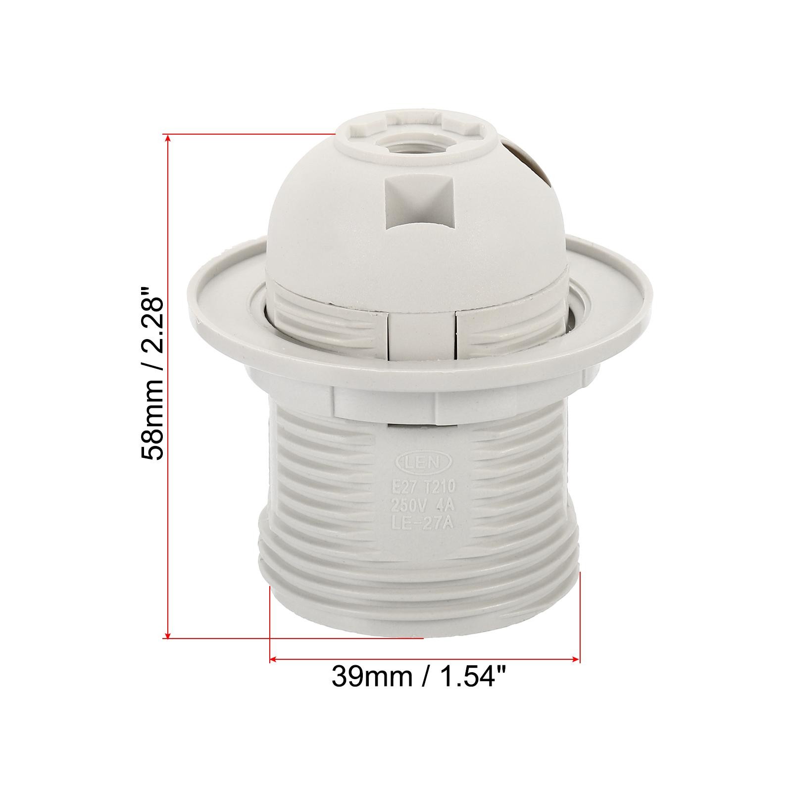 10Pcs E26/E27 Bulb Socket 58x39mm Screw Thread 41mm LED Lamp Holder White