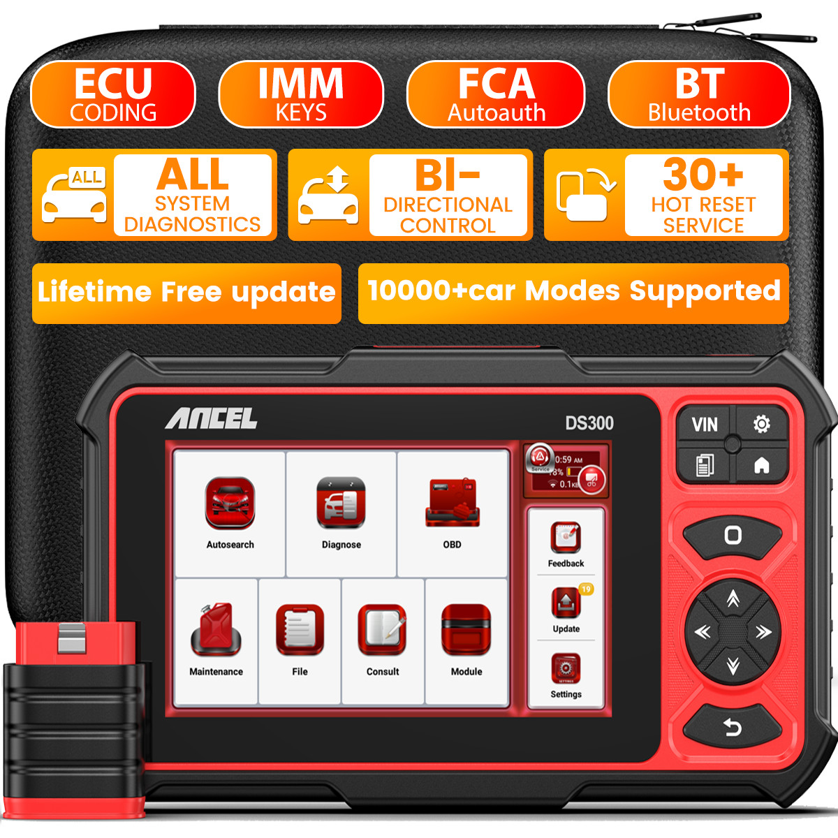 ANCEL DS300 OBD2 Scanner: Full-System Bi-Directional Diagnostics Key Coding Tool