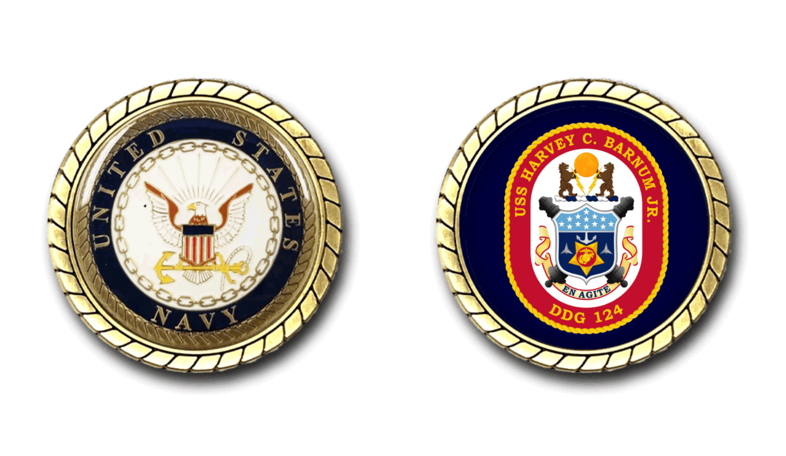 USS Harvey C. Barnum Jr. DDG-124 Crest Challenge Coin