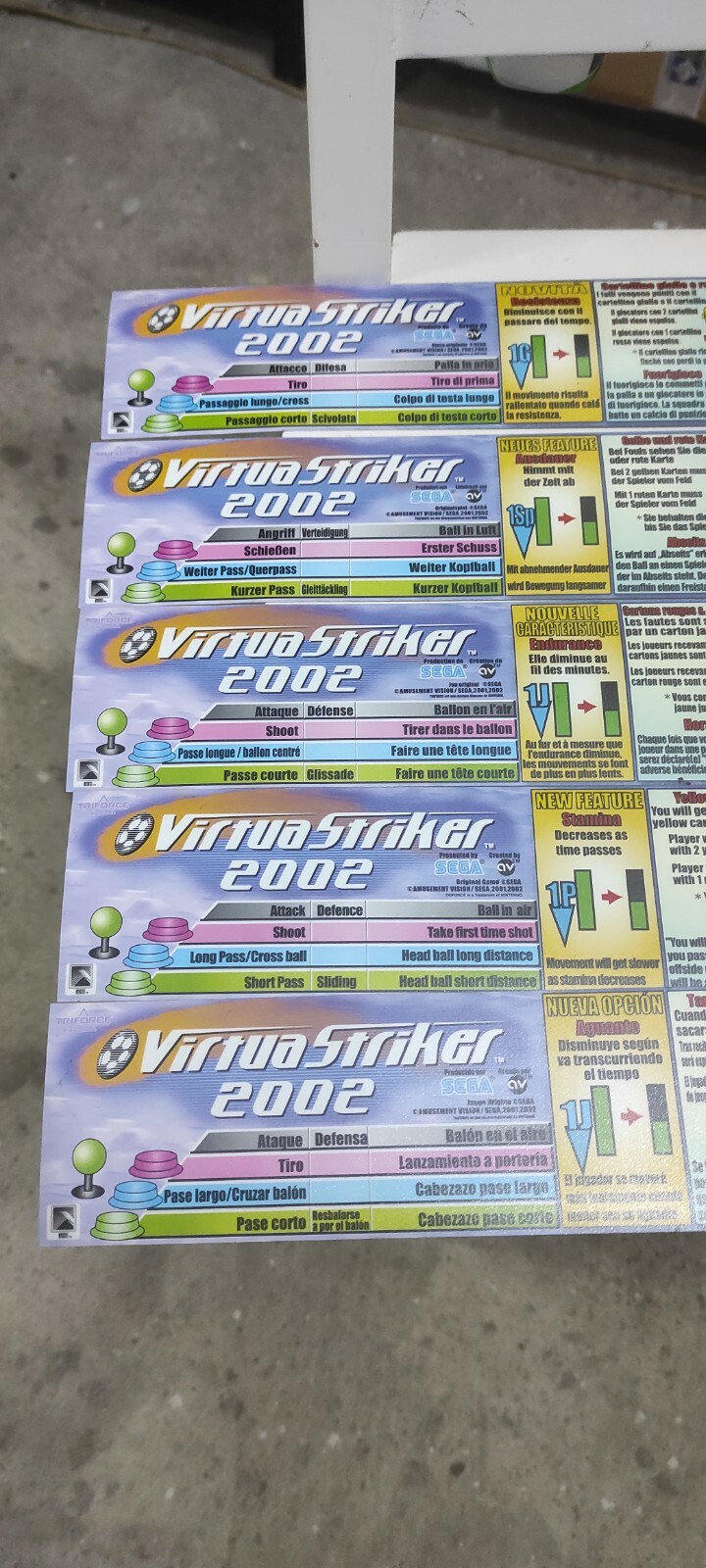 Virtua Striker 2002 Sega Triforce Arcade Stickers Label