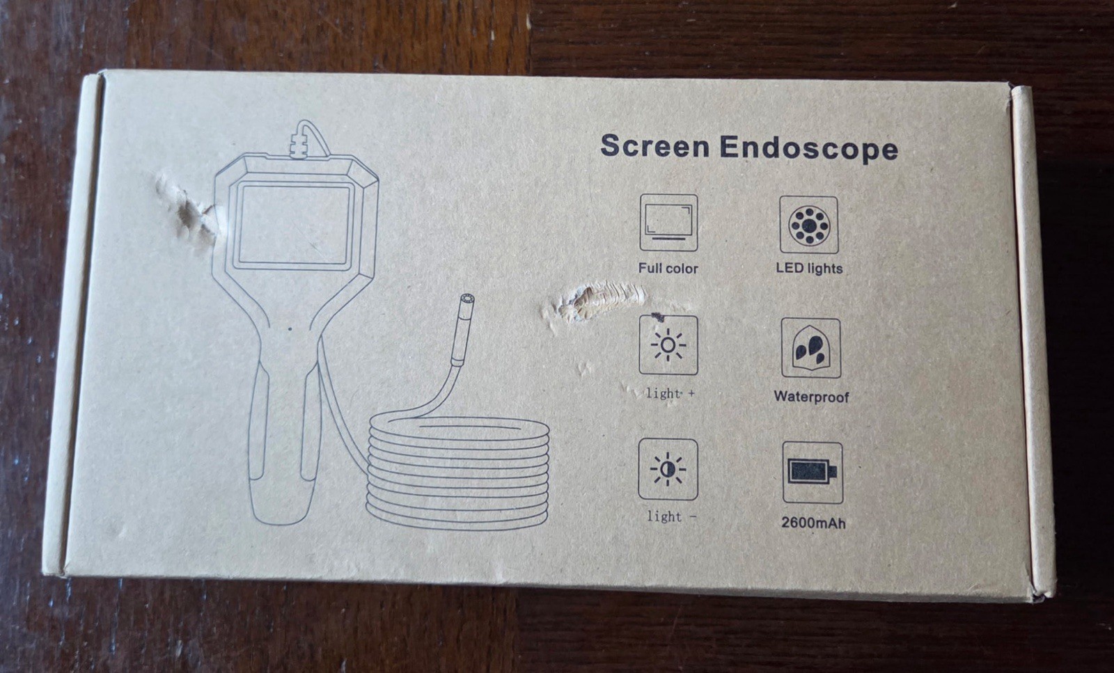 Screen Endoscope Full Color LED Lights Model P100 Cable Length 5m Lens 8mm New
