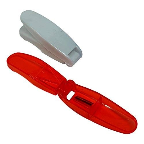 2 Pack Pill Splitter - Travel Pill Cutter Stainless Steel Blades Ease Accuracy