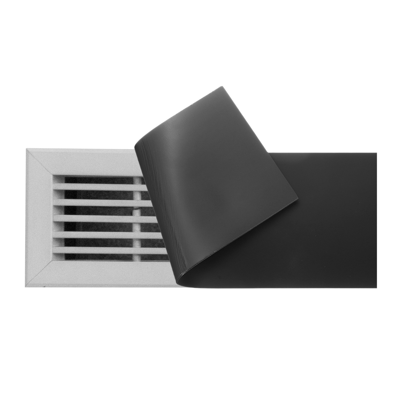 16x5.5" Magnetic Floor Ventilation Grille, Black