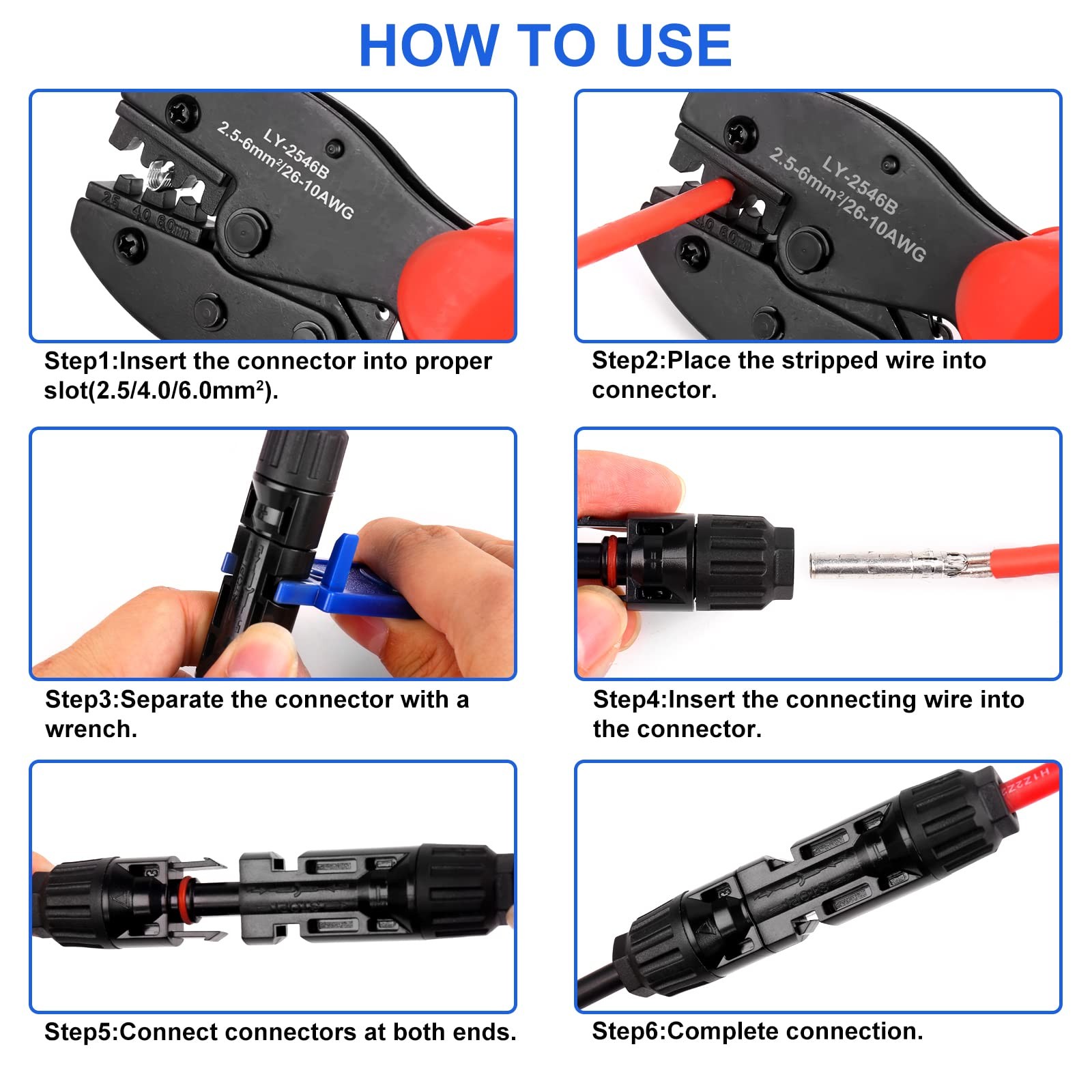 20 Pairs Solar Panel Connectors Kit with Crimper Tool - Professional Connecto...