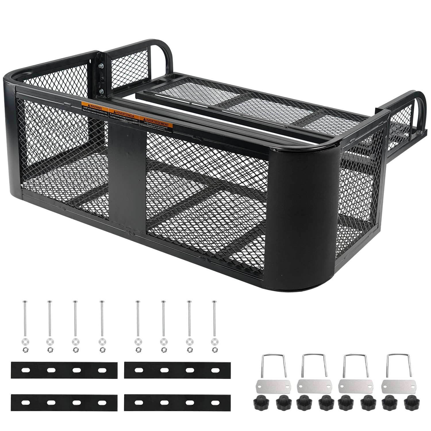 ATV Rear Cargo Basket Heavy Duty Steel Mesh Rack with Mounting Kit