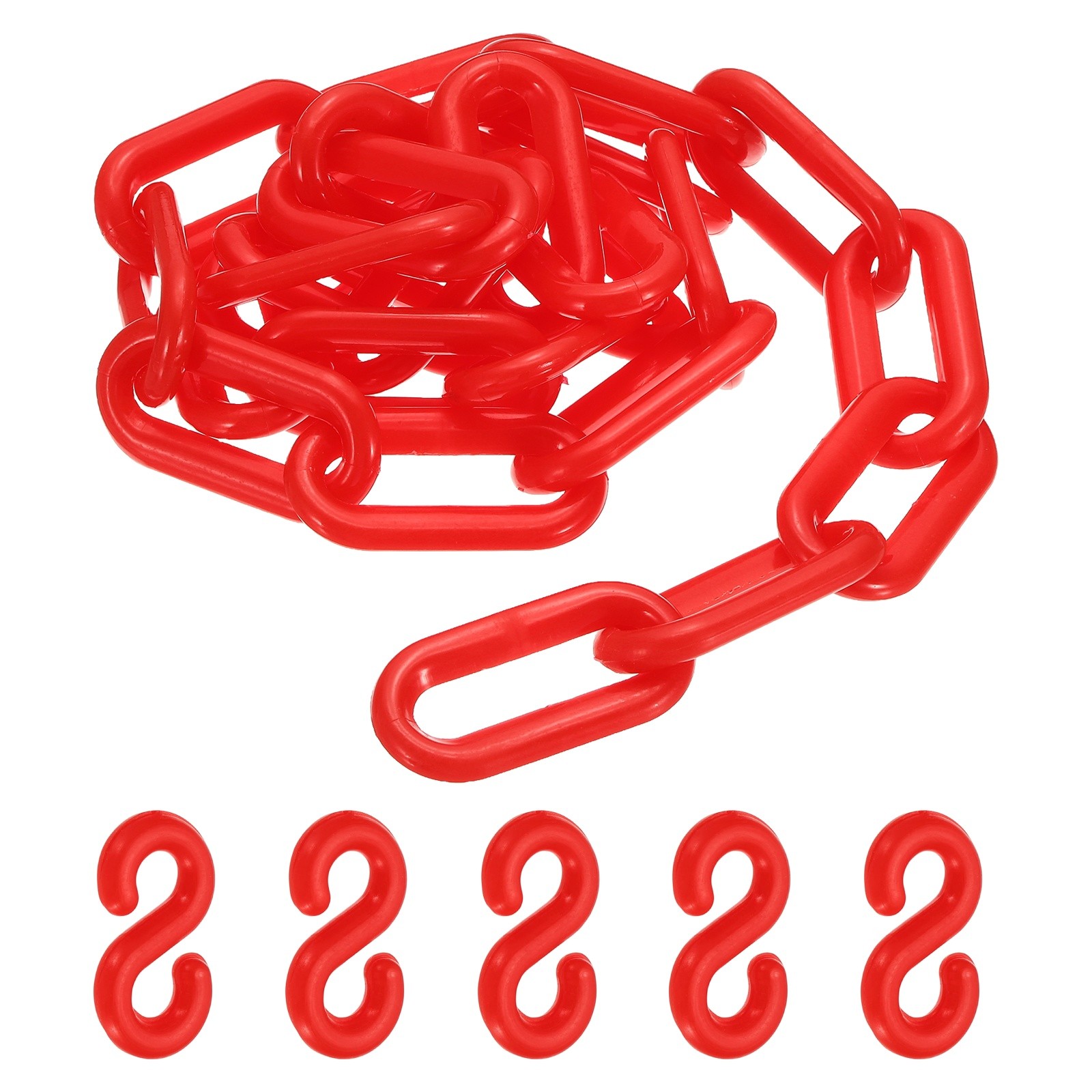 3.3 Feet (1m) Plastic Chain 50 x 5.5 mm Colorful Safety Link Chain, Red