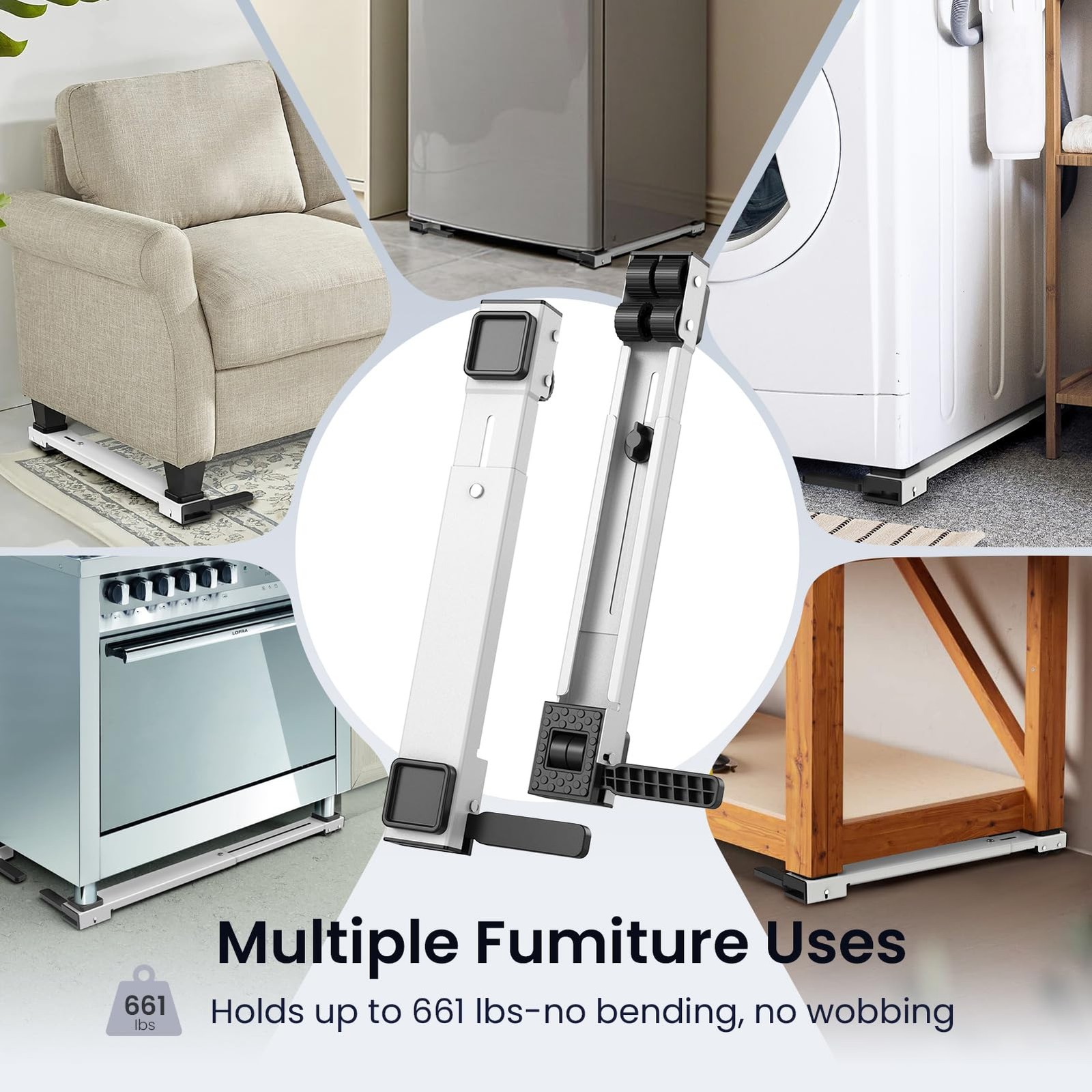 Appliance Slider Heavy Duty with Wheels, Adjustable Appliance Roller Base Max...