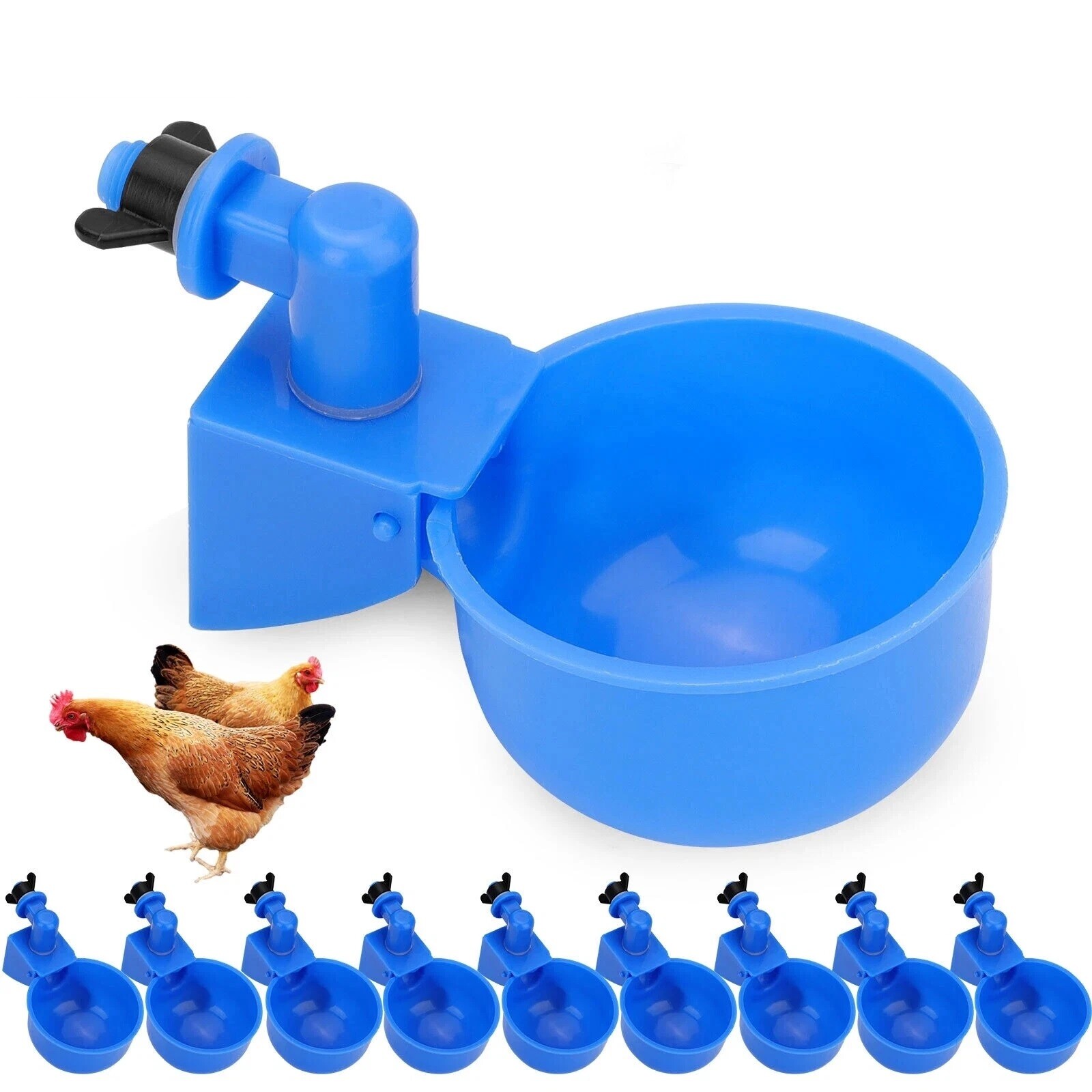 12Pcs Automatic Water Cups Poultry Drinker Waterer Chicken Duck Quail Drinking
