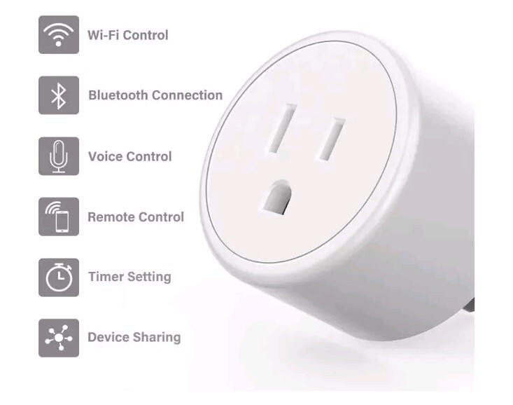 Smart Plug, Wi-Fi Mini Socket Outlet, White. 4 Pack.