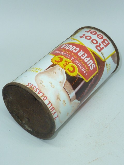 Empty Top Opened 12oz C & C Super Coola Root Beer Flat Top