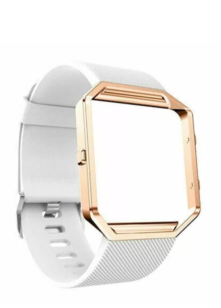 Genuine Fitbit Blaze Band White Strap & Rose Frame