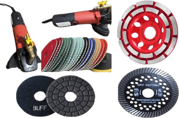 All-in-One Granite Countertop Install Kit wet dry Polisher pads blade cup Set