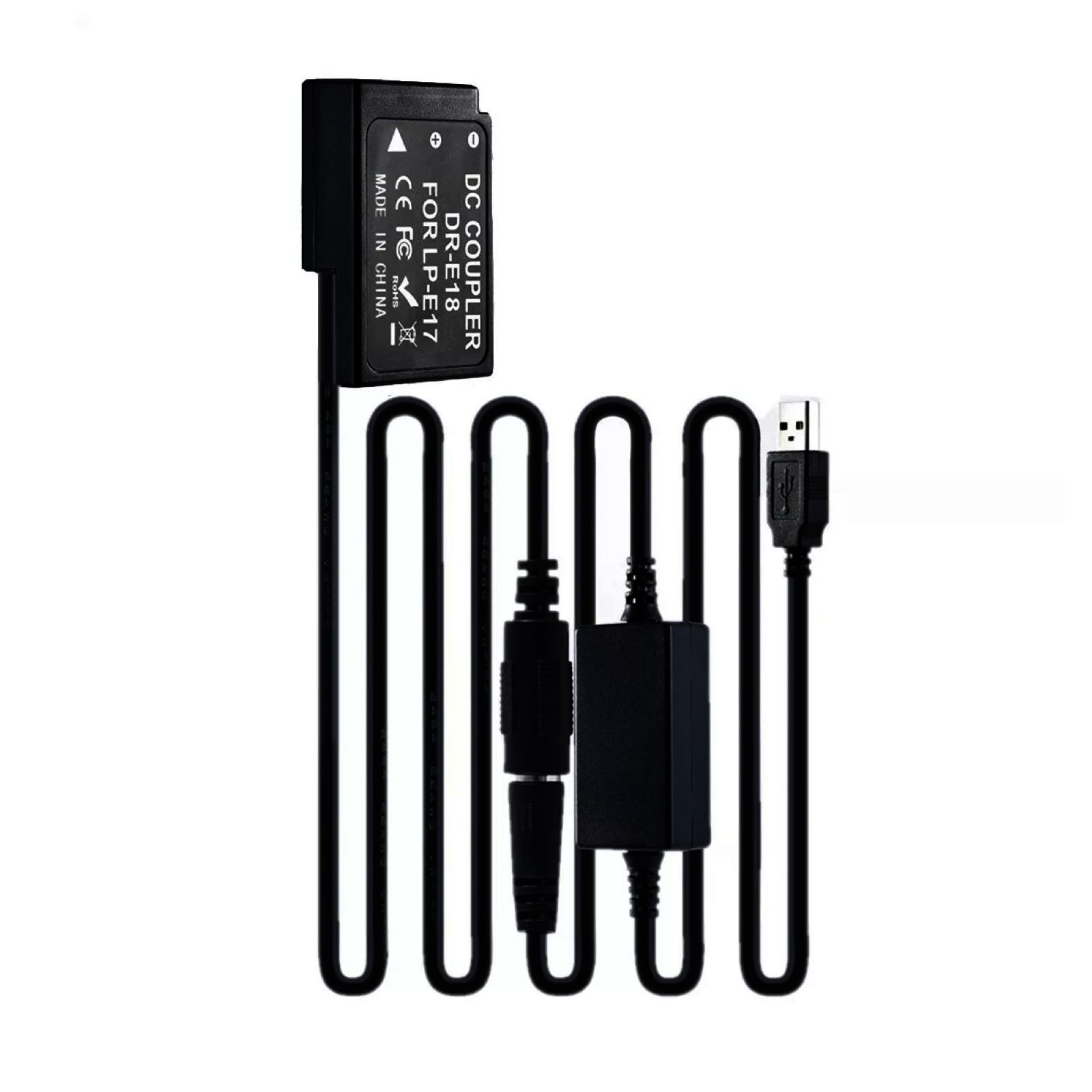 DR-E18 DC Coupler LP-E17 Dummy Battery+USB Power Cable For Canon EOS RP 77D 850D