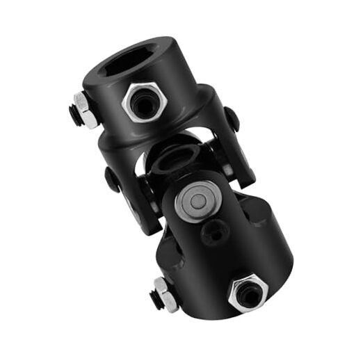 1" Round x 3/4" DD Steering U-Joint Shaft Coupling Universal Joint, Total Black