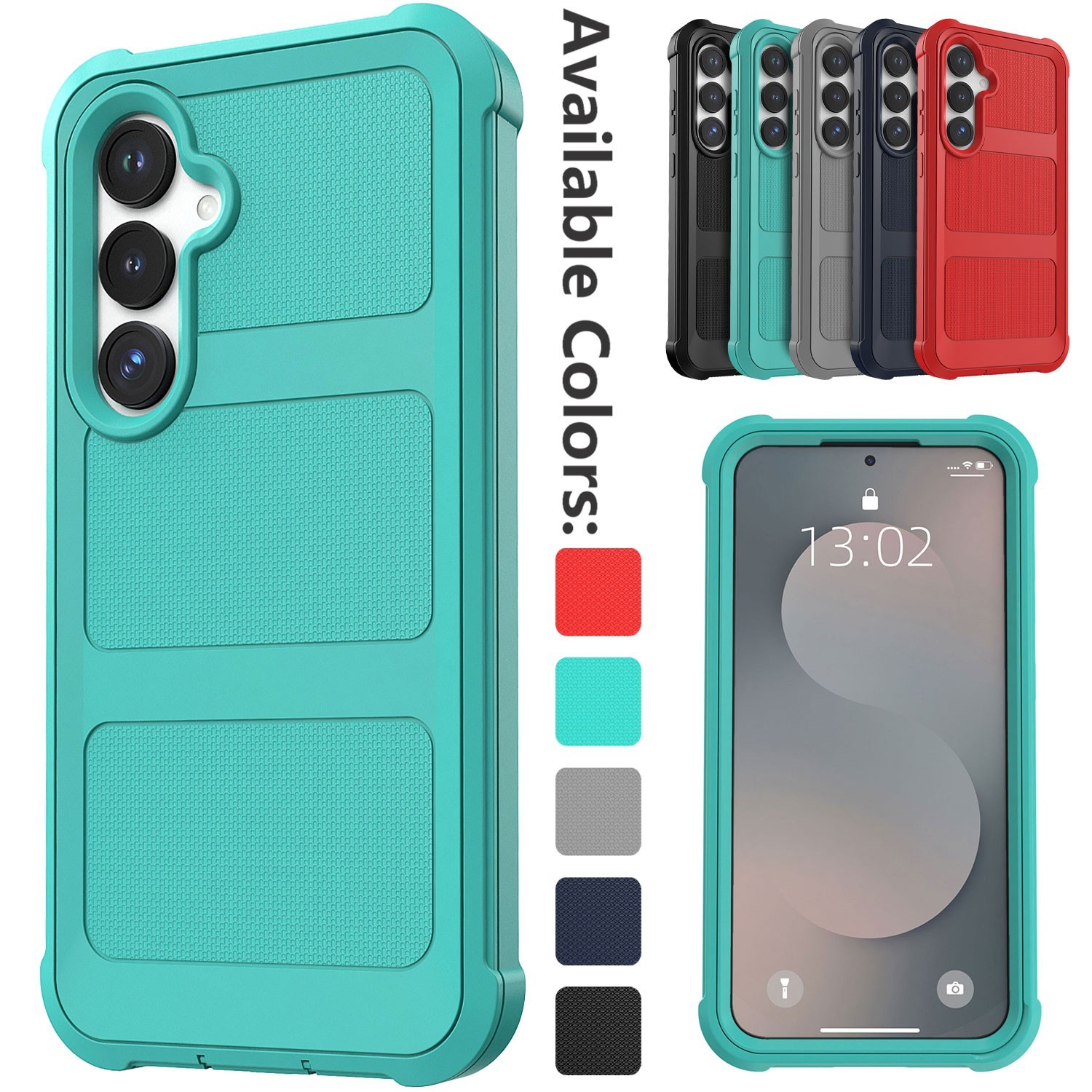For Samsung Galaxy S25 FE 5G Shockproof Protective Heavy Duty Rugged Matte Case