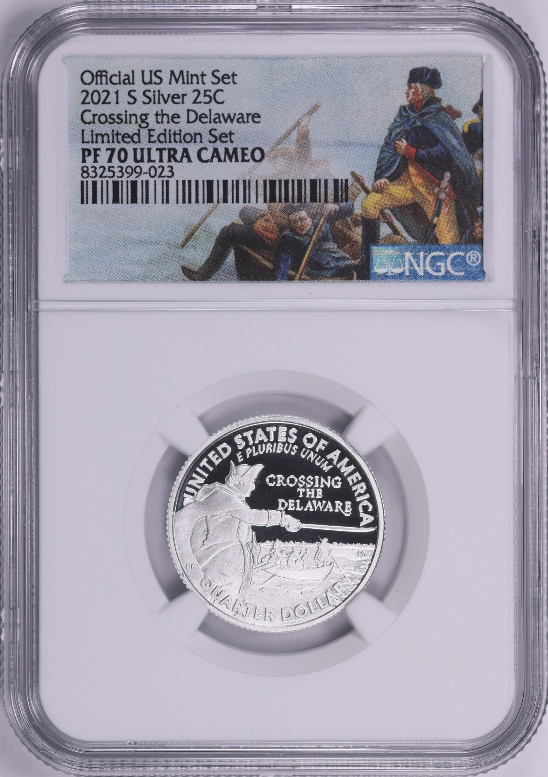 2021 S PROOF SILVER QUARTER CROSSING DELAWARE NGC PF70 UCAM LIMITED EDITION SET