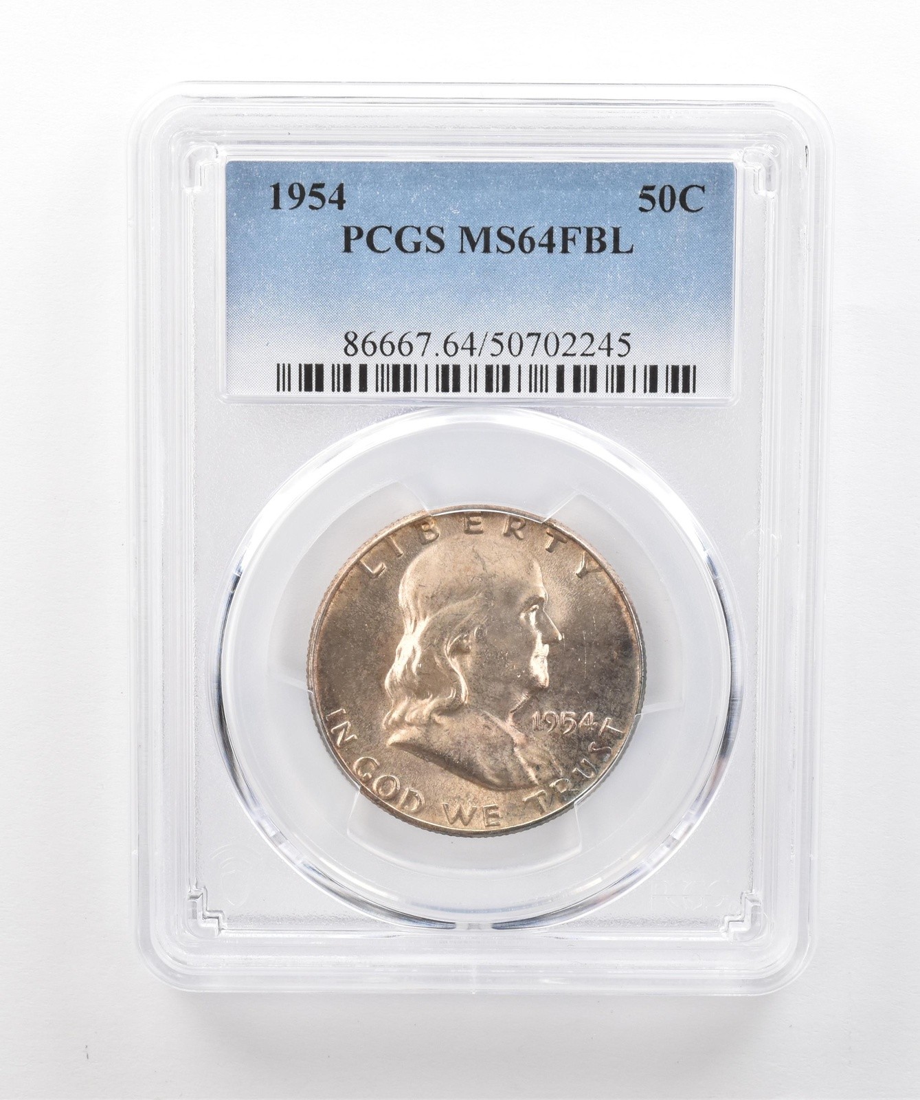 1954 Franklin Half Dollar MS64 FBL PCGS Beautiful Tone *1976