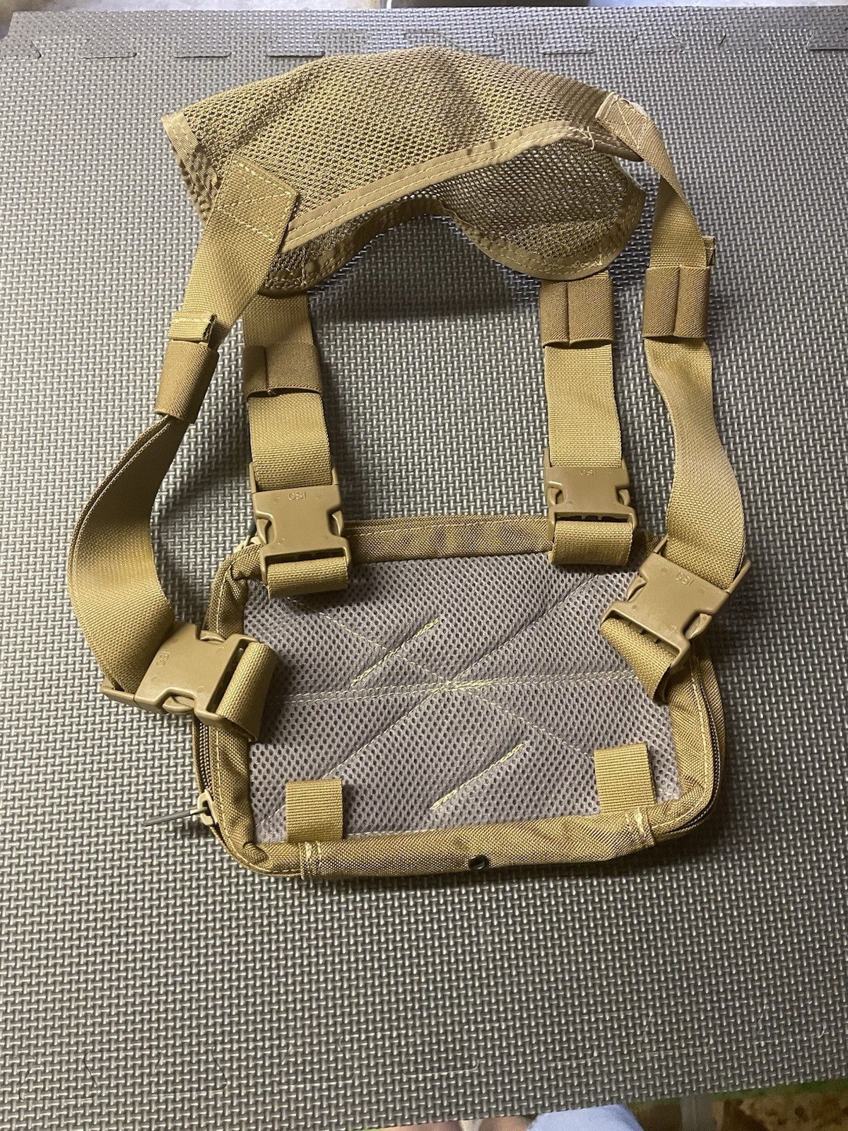 Coyote Tactical Chest Rig H-Harness Mesh Back Adjustable Buckles Modular