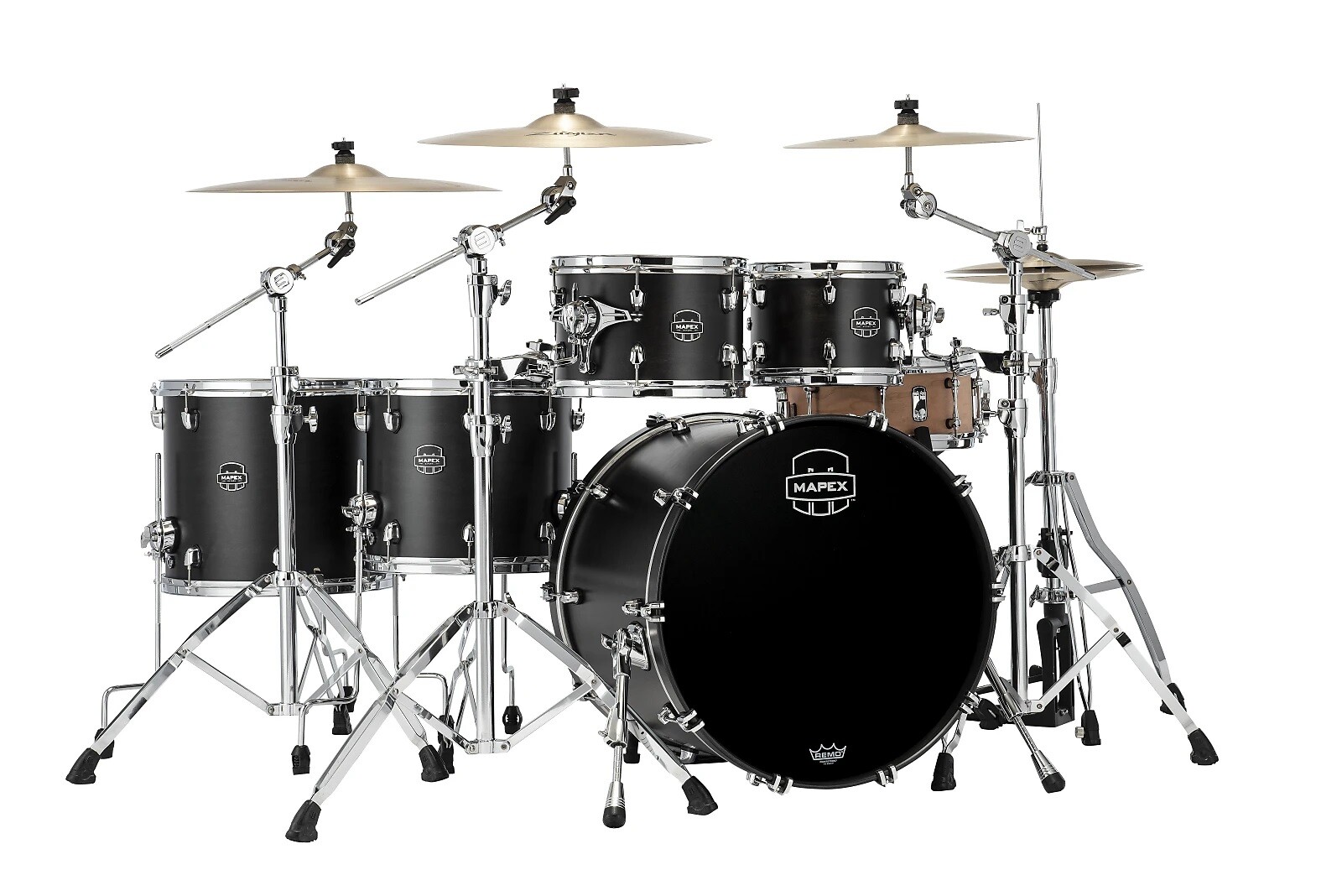 Mapex Saturn Satin Black Studioease Drums Shells Pack 22/10/12/14/16 Auth Dealer