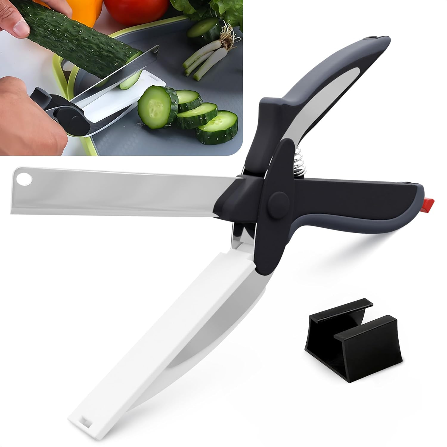 Cutting Board Scissors - Smart Kitchen Scissors with Cutting Board Vegetable Sci