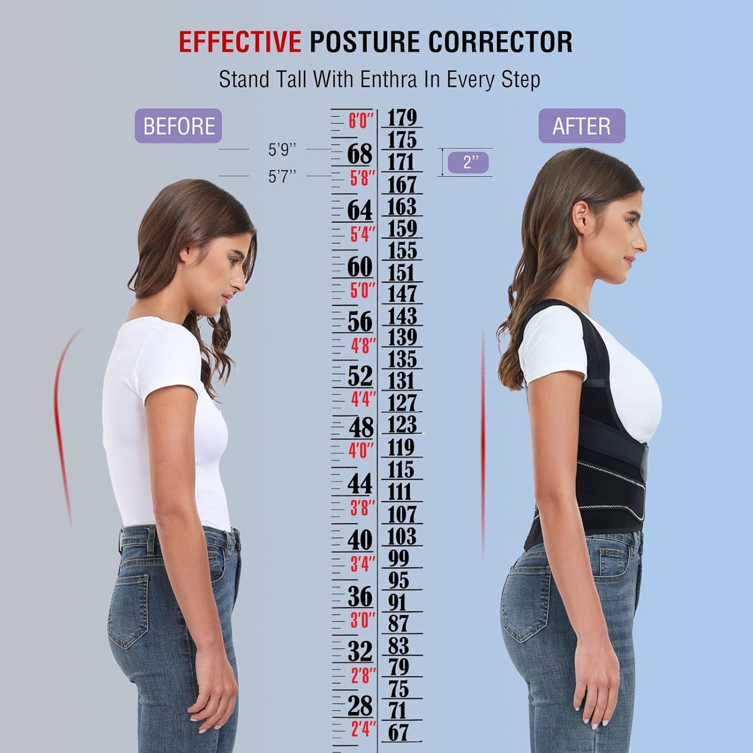 Back Brace Posture Corrector for Women and Men with Spine Vertical Alignment ...