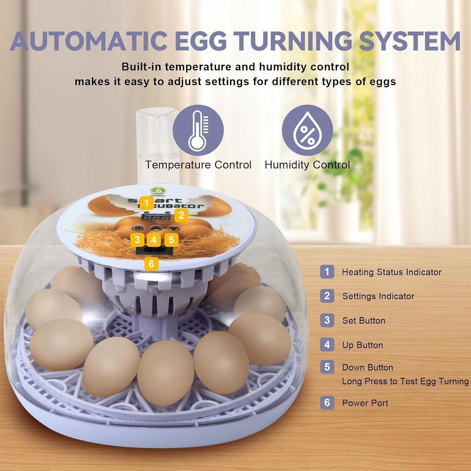 Gen I - 12 Egg Automatic Incubator, Steady Humidity with Auto-Refill, Stable ...