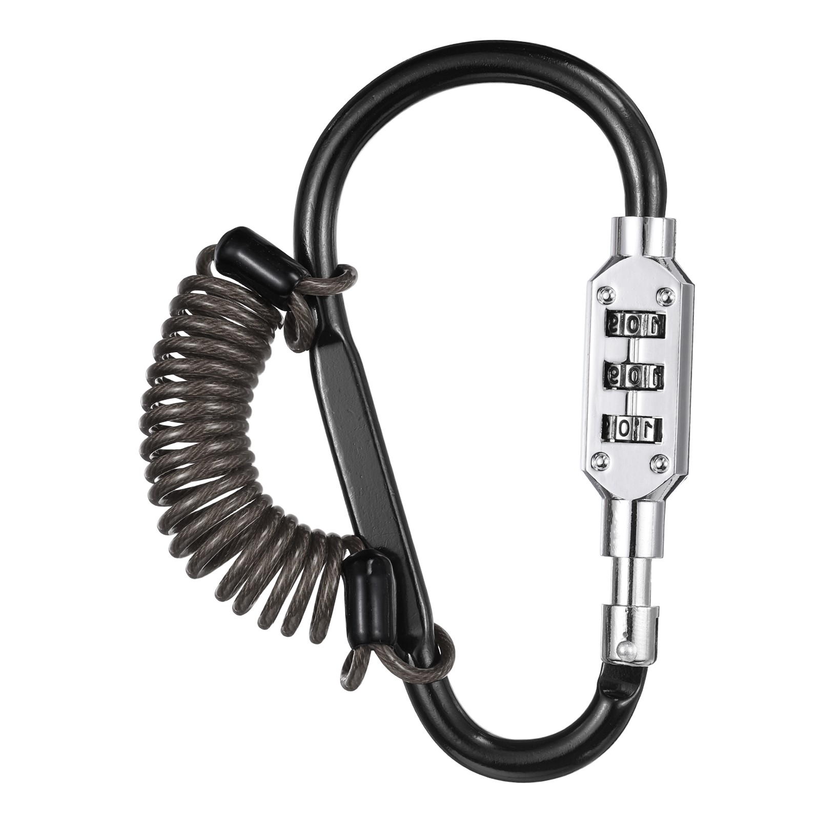 3.3Ft Security Cable Lock Steel Safety Cable with 4.8" Combination Lock Black