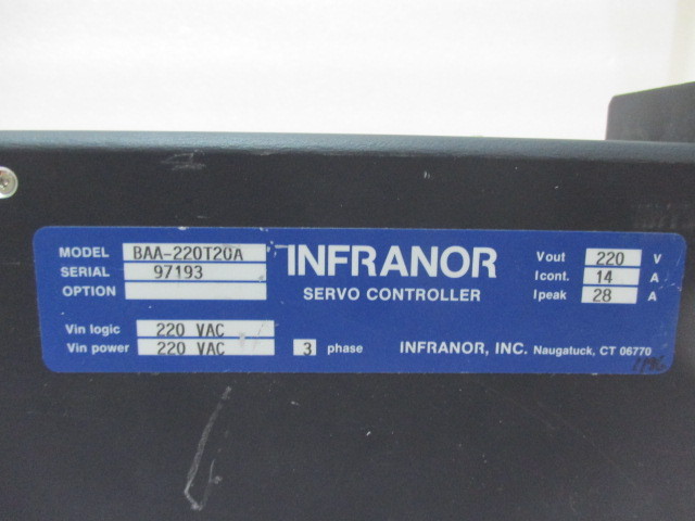 Infranor BAA-220T20A Servo Controller, 220VAC, 3 Phase, 422574