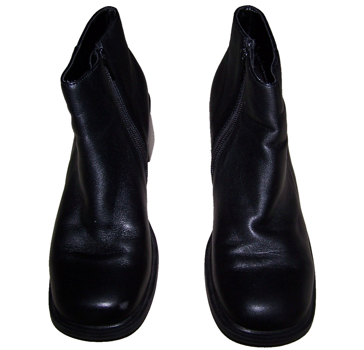 DANELLE BLACK LEATHER ANKLE BOOTS SZ 8.5 NICE PRE-OWNED CONDITION