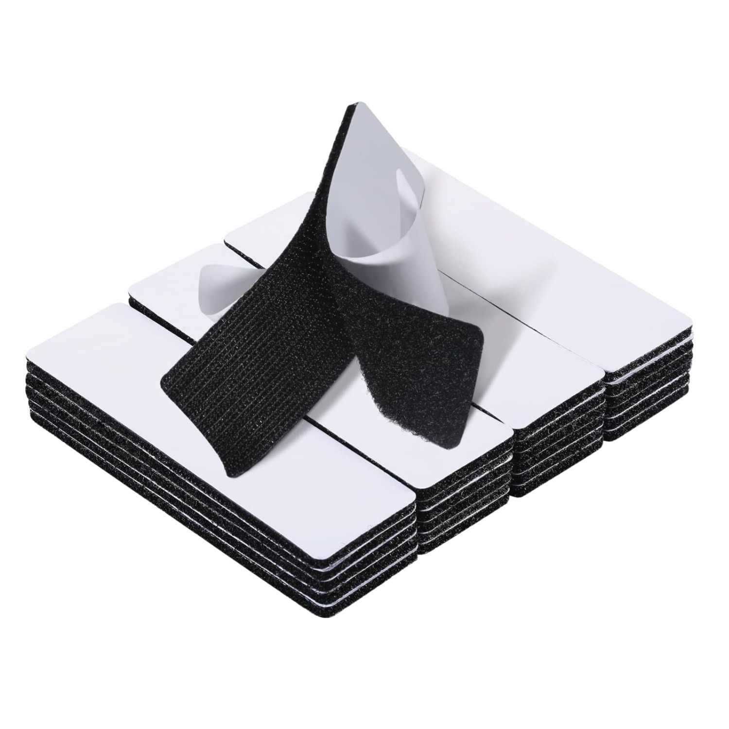 20 Sets Heavy Duty Hook & Loop Adhesive Strips 1x4” Black Sticky Back Fastener