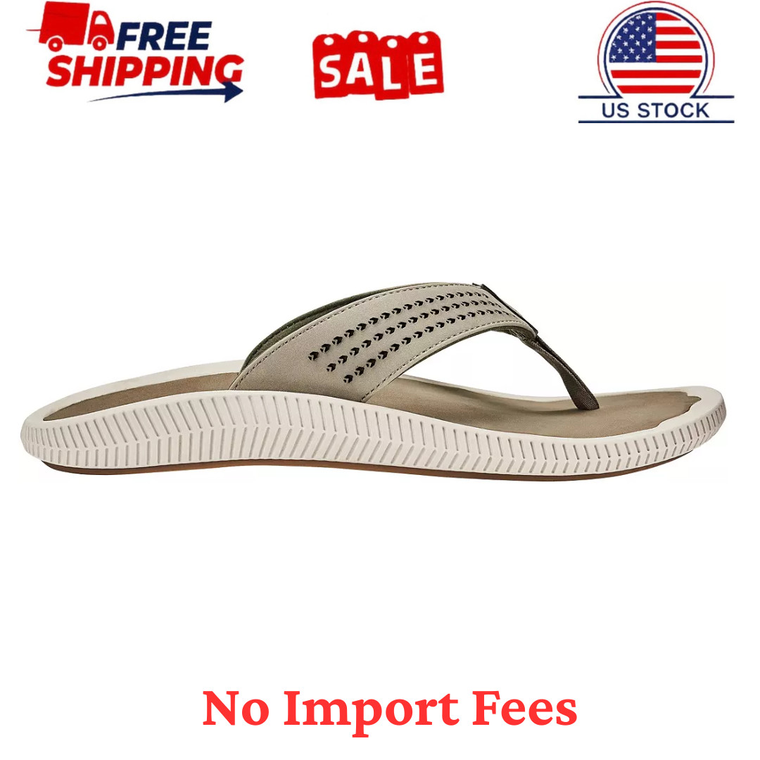 OluKai Men's Ulele Flip Flop, Clay/Mustang