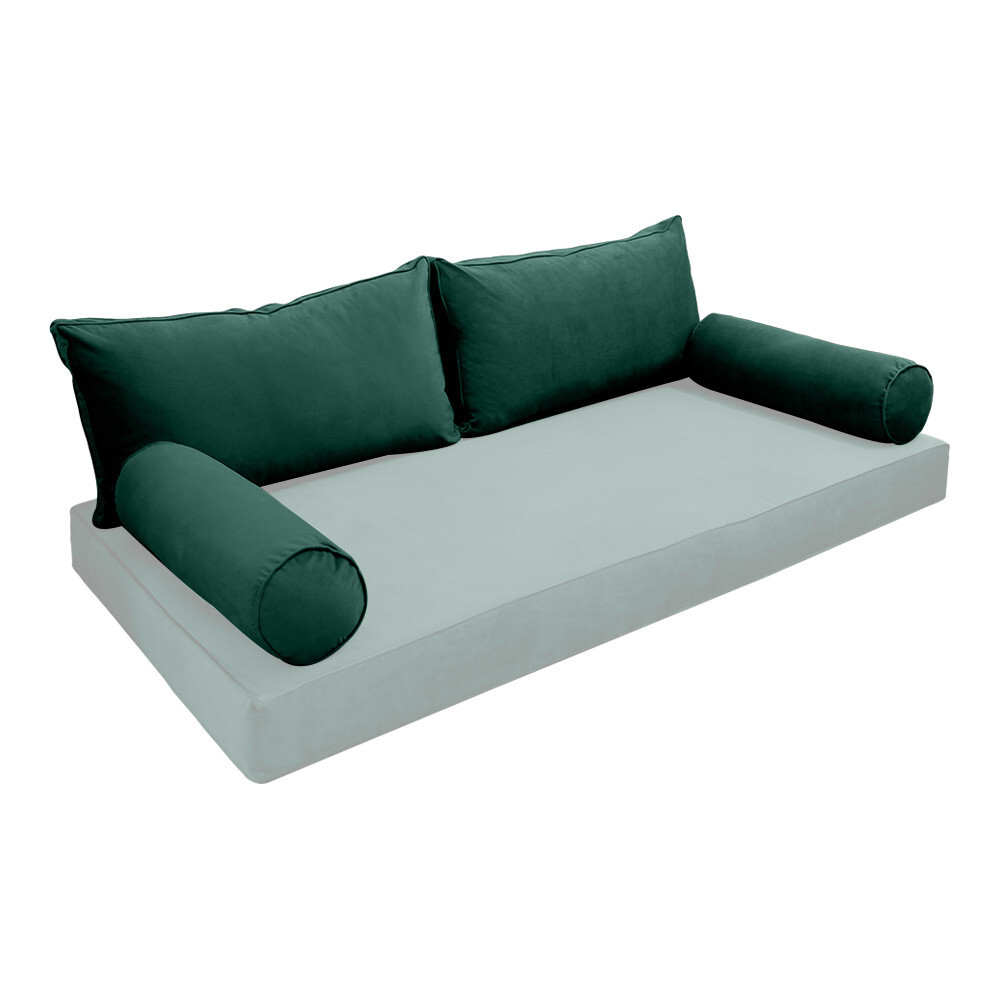 COVER ONLY Model V2 Twin Velvet Same Pipe Indoor Daybed Cushion Bolster - AD317