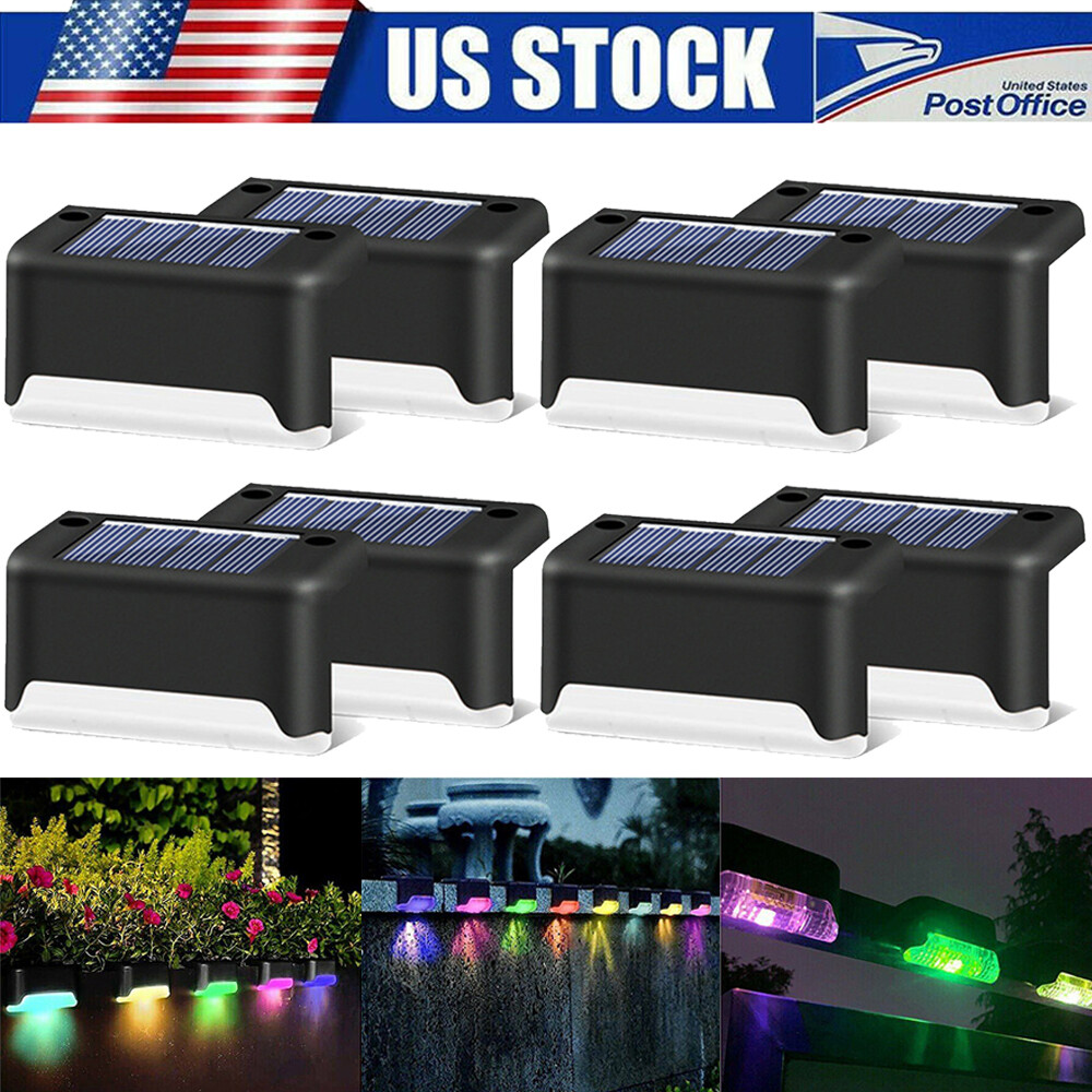 8Pcs Solar LED Bright Deck Lights Outdoor Decorative Lamps Stairs Fence Lights