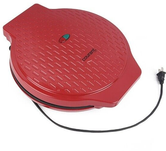 Courant 12 Inch Electronic Pizza Maker, Griddle, Multipurpose Oven, Red
