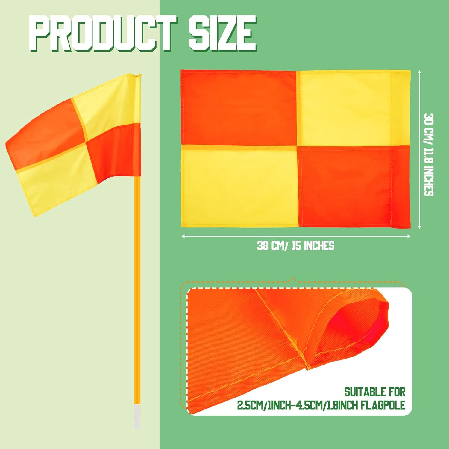 4 Pcs Replacement Soccer Corner Flags Referee Flags Portable Big Square Playing