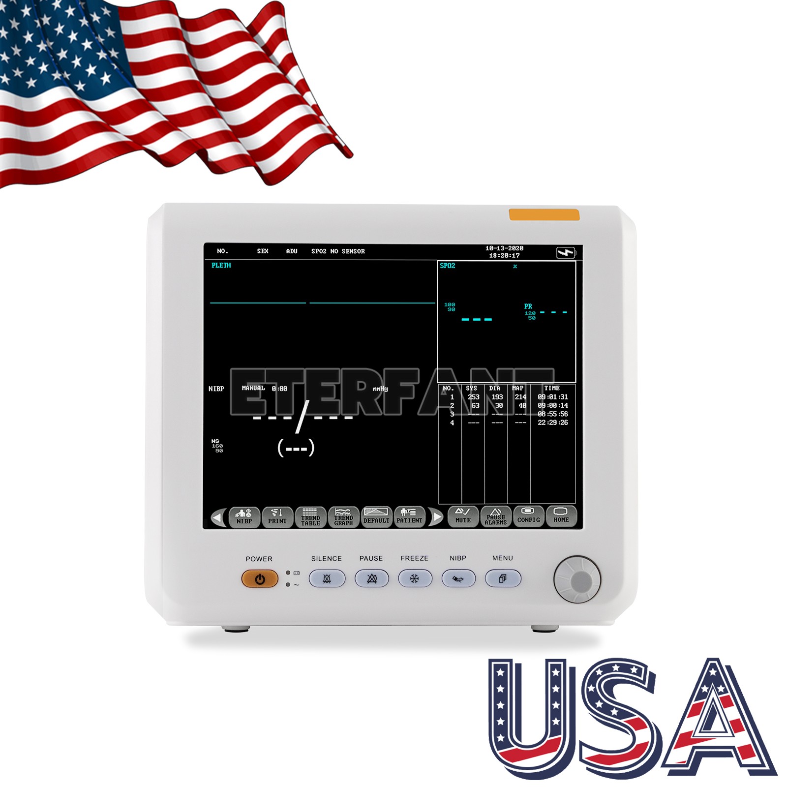 Dental 8"/15.6" Patient Monitor/Mobile Cart for Ultrasound Imaging Scanner US