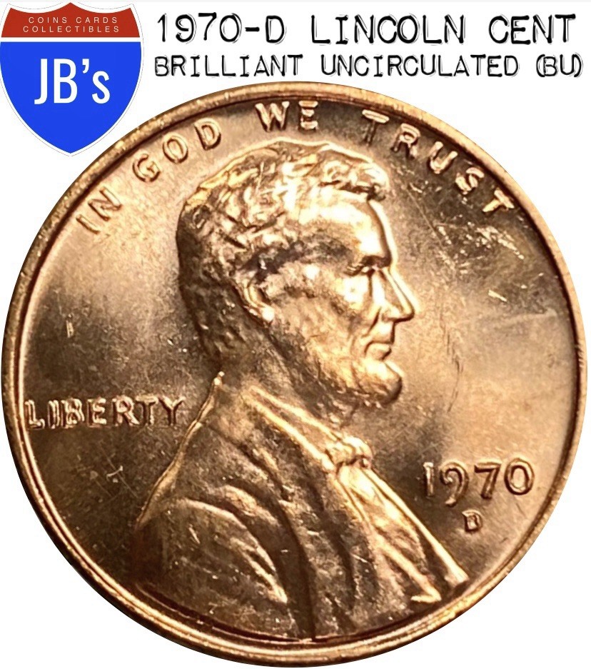 1970-D Lincoln Memorial Cent Penny 1c - Brilliant Uncirculated (BU)