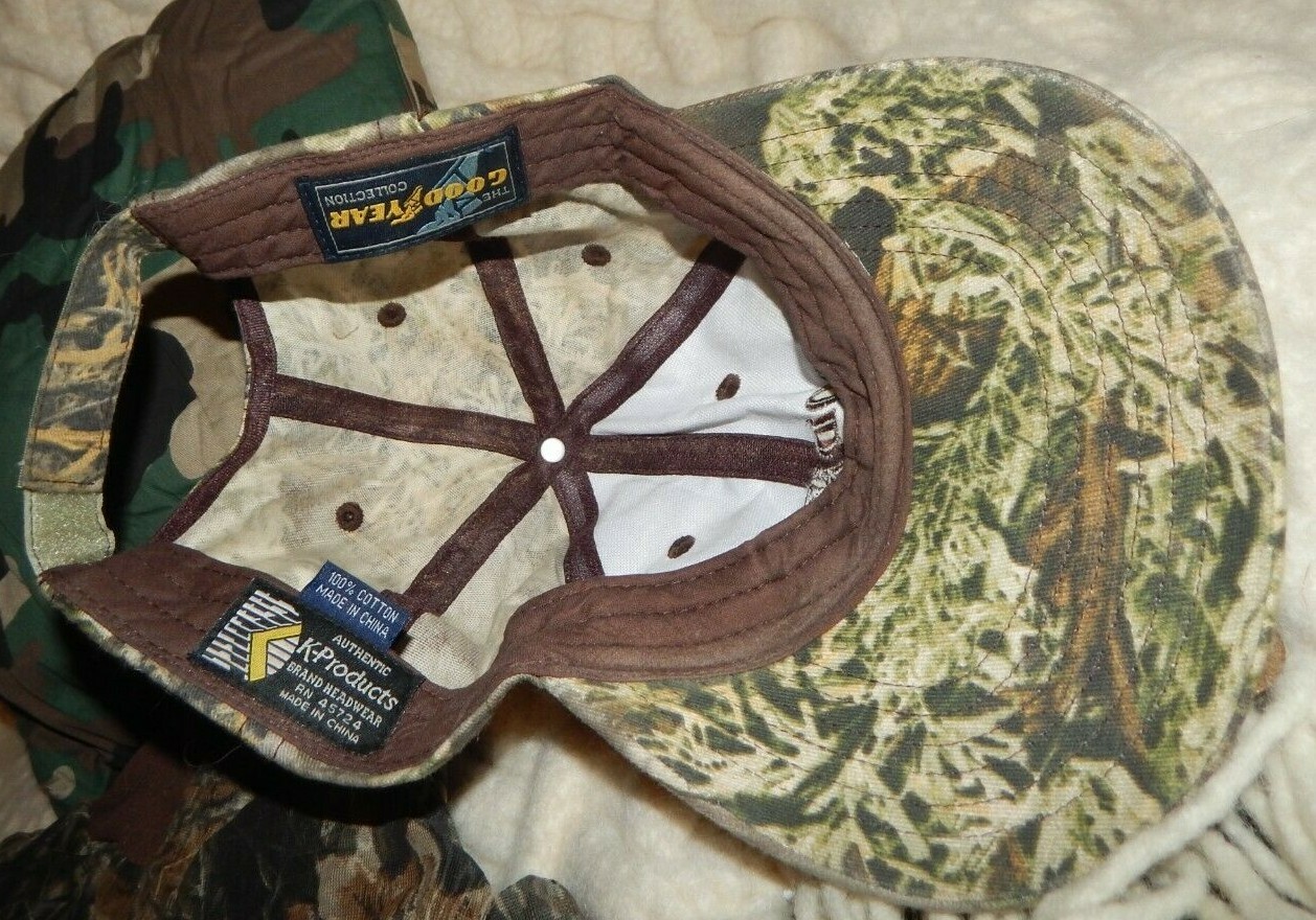 REDUCED!!! Goodyear Camouflage Hat Gloves Pillow Hunting Fishing Camping