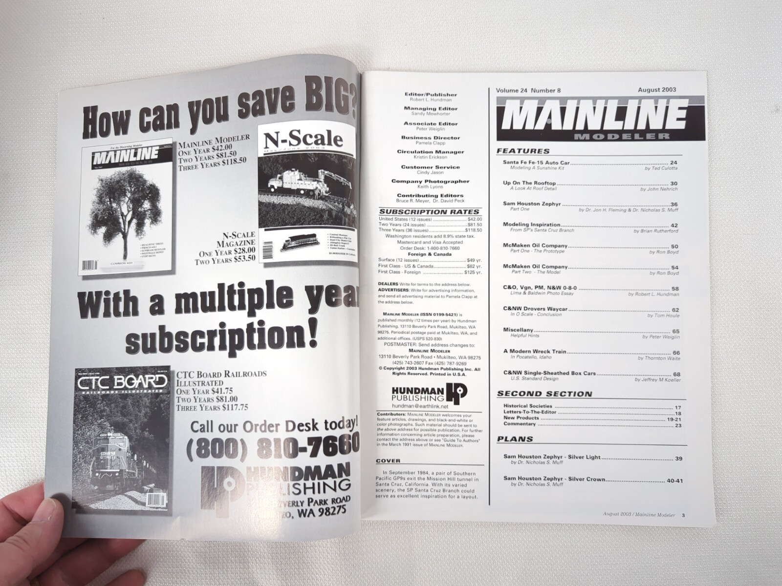 Mainline Modeler Volume 24 Number 8 August 2003 (1G) (1P)