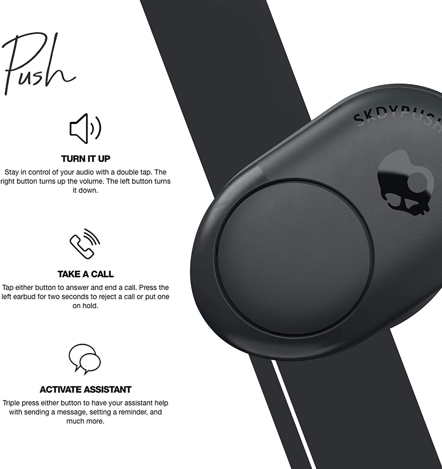 Push True Wireless In-Ear Earbud - Grey