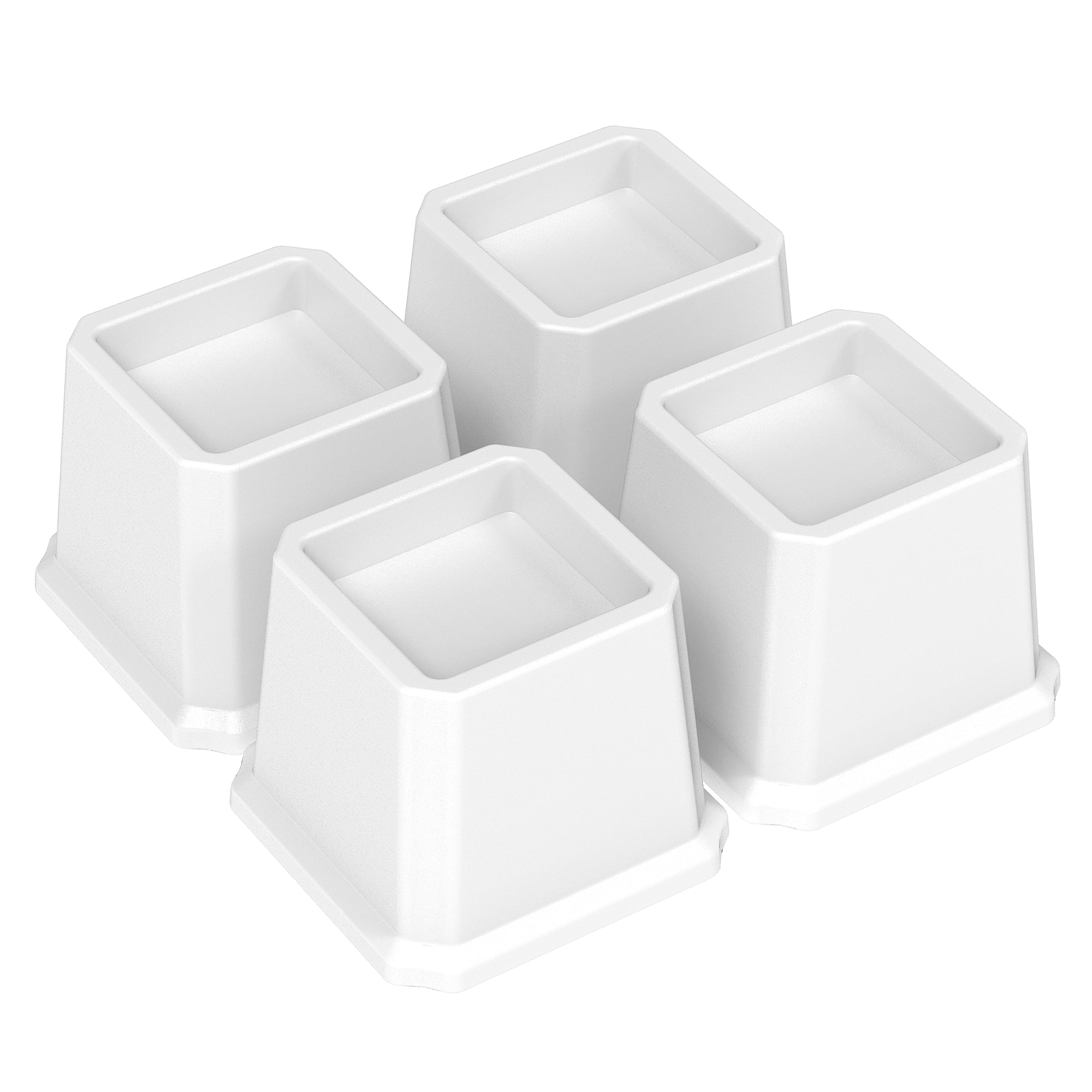 Bed Risers 3" 4 Pack Heavy Duty 1500 lbs Capacity for Sofa Table White