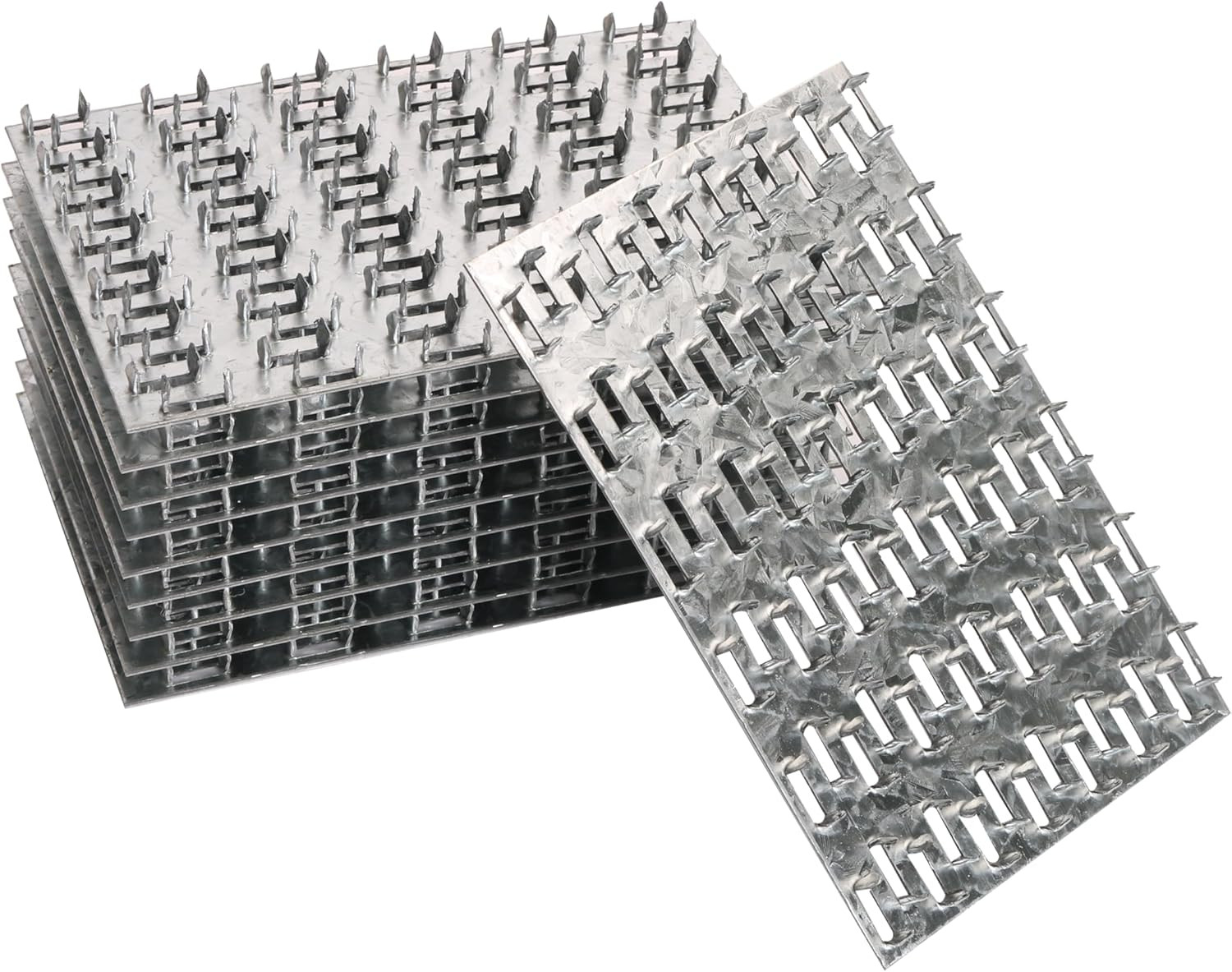 20-Pack 6"x4" Truss Mending Plate Nail Teeth Galvanized Steel Wood Connector 1mm