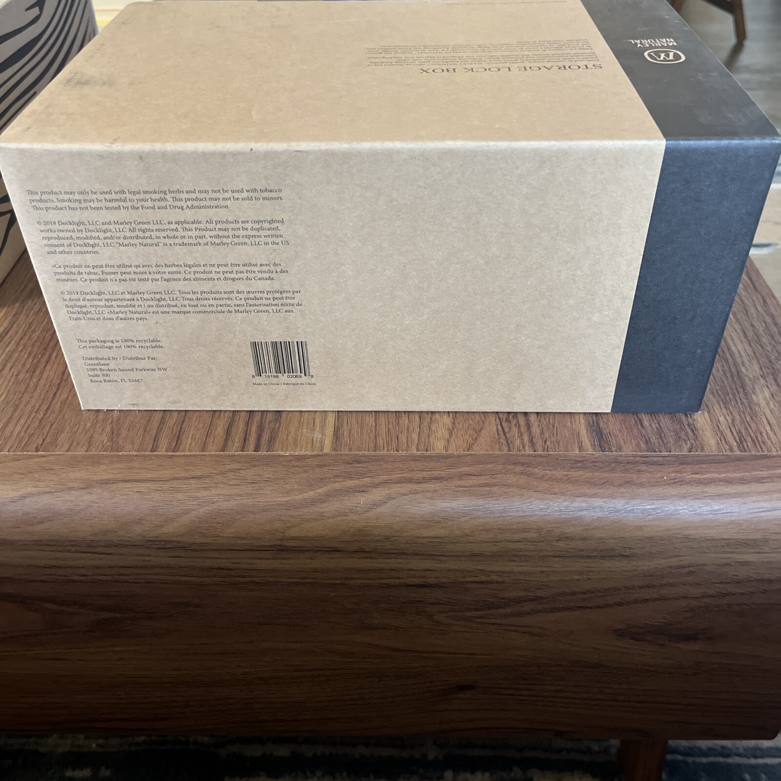 Marley Natural Lock Stash Box, Black Walnut - New in Box ($240 Value) Premium